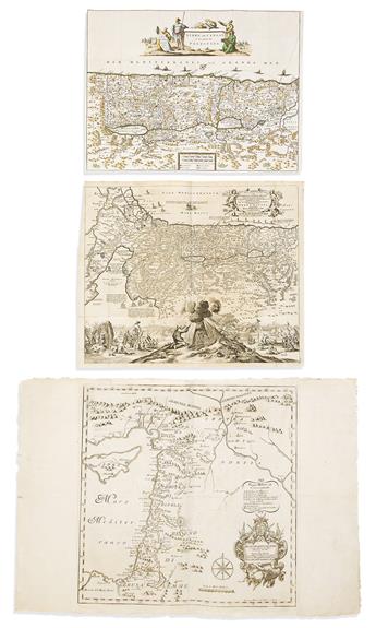 (HOLY LAND.) Group of 17 seventeenth-and-eighteenth-century engraved maps.
